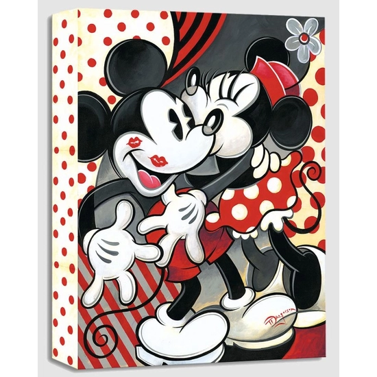 Hugs and Kisses From Mickie And Minnie by Tim Rogerson Disney Fine Art Release Gallery Wrapped Giclee On Canvas