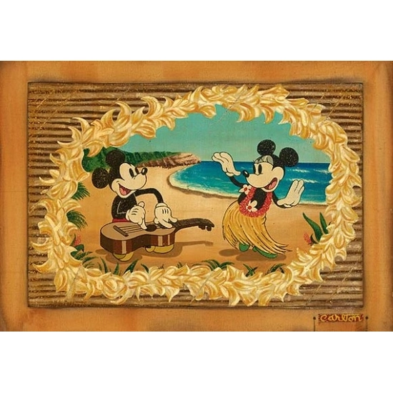 Hula In Paradise Mickey And Minnie by Trevor Carlton Disney Fine Art Release Giclee On Canvas