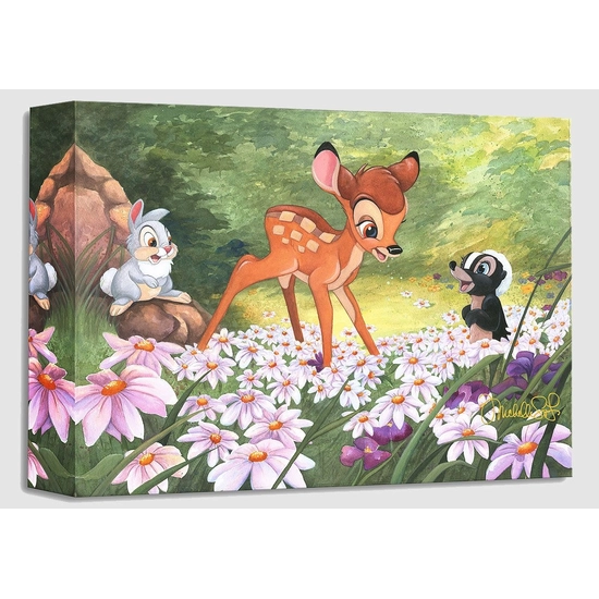 The Joy a Flower Brings From Bambi by Michelle St Laurent Disney Fine Art Release Gallery Wrapped Giclee On Canvas