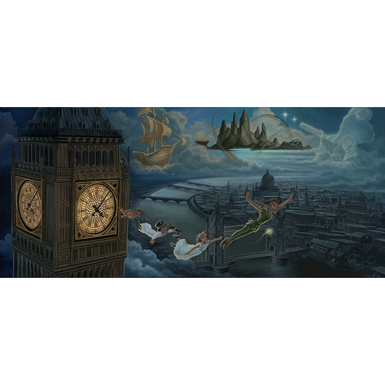 A Journey to Neverland by Jared Franco Disney Fine Art Release Giclee On Canvas