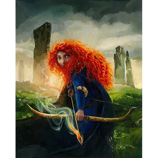 Brave Merida Petite by Jim Salvati Disney Fine Art Release Hand-Embellished Giclee on Canvas