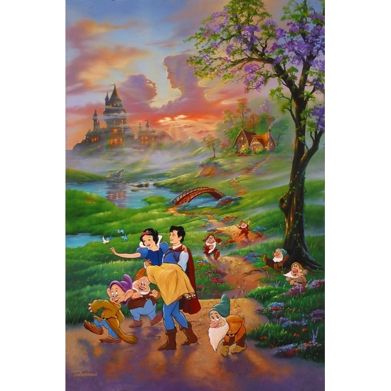 Snow Whites Romance by Jim Warren Disney Fine Art Release Hand-Embellished Giclee on Canvas