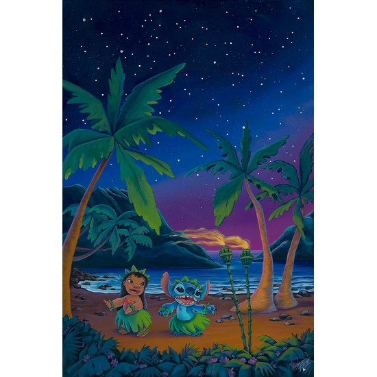 Keiki Hula From Lilo and Stitch by Denyse Klette Disney Fine Art Release Giclee On Canvas