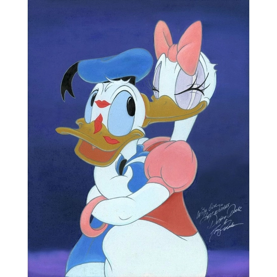 Kisses for Mr. Duck by Tony Anselmo Disney Fine Art Release Giclee On Canvas