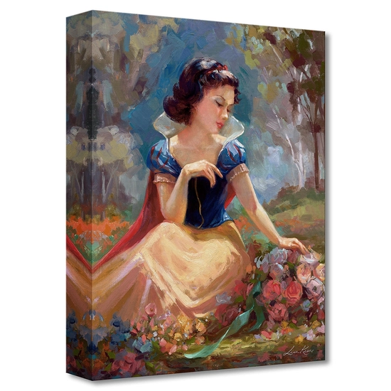 Gathering Flowers From Snow White and the Seven Dwarfs by Lisa Keene Disney Fine Art Release Gallery Wrapped Giclee On Canvas