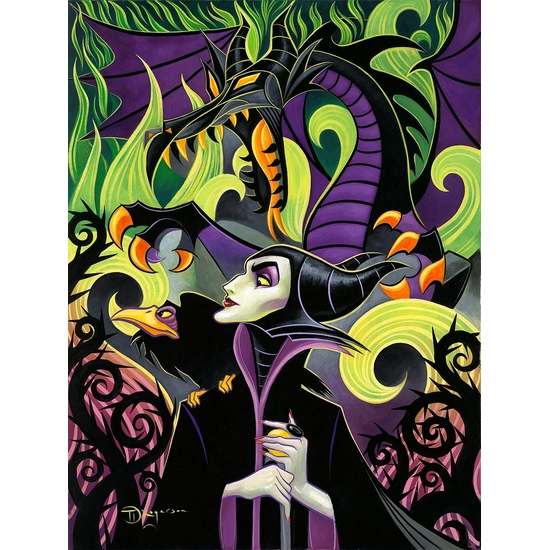 Maleficent's Fury - From Disney Sleeping Beauty by Tim Rogerson Disney Fine Art Release Giclee On Canvas