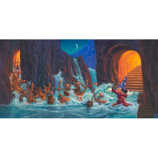 Mickey's March of the Brooms by Michael Humphries Disney Fine Art Release Hand-Embellished Giclee on Canvas