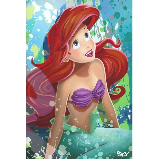 The Little Mermaid by Arcy Disney Fine Art Release Giclee On Canvas