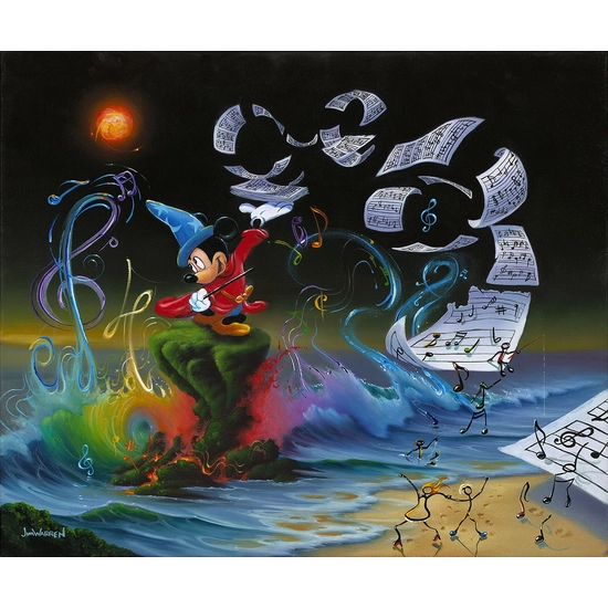 Mickey the Composer Premiere Edition - From Disney Fantasia by Jim Warren Disney Fine Art Release Giclee On Canvas