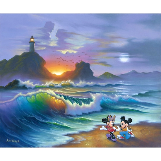 Mickey Proposes to Minnie Premiere Edition by Jim Warren Disney Fine Art Release Giclee On Canvas