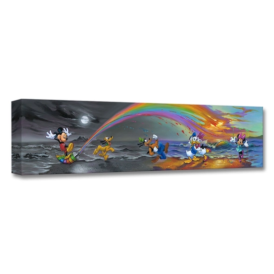 Mickey Makes Our Day by Jim Warren Disney Fine Art Release Gallery Wrapped Giclee On Canvas