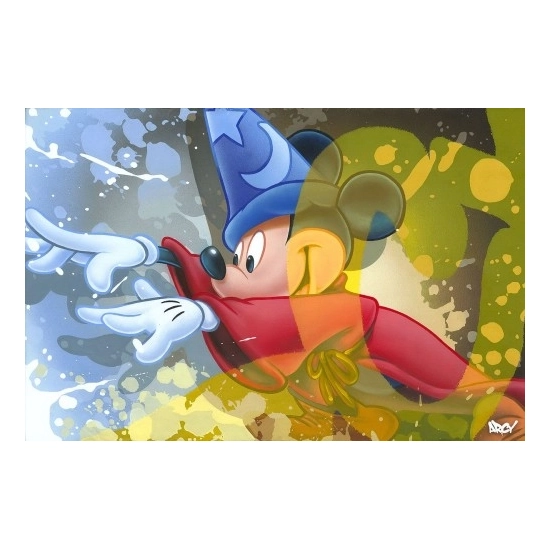 Mickey Sorcerer From Fantasia by Arcy Disney Fine Art Release Hand-Embellished Giclee on Canvas