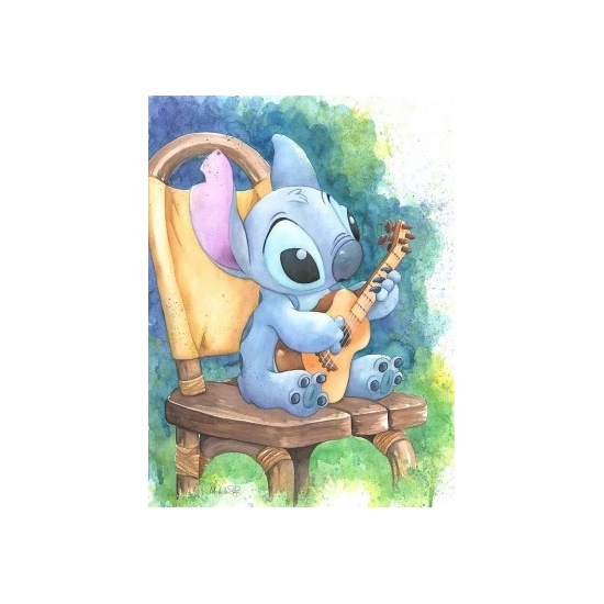 Ukulele Solo - From Disney Lilo and Stitch by Michelle St Laurent Disney Fine Art Release Giclee On Canvas