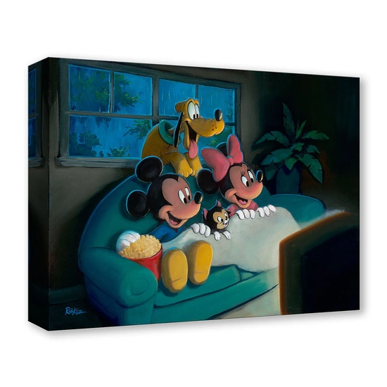 Movie Night by Rob Kaz  Disney Fine Art Release Gallery Wrapped Giclee On Canvas