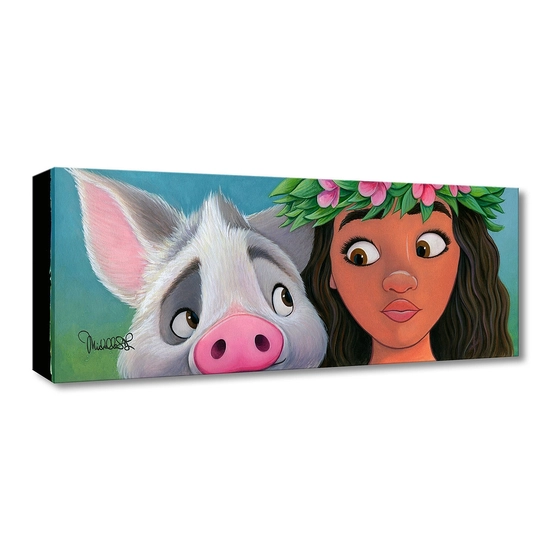 Moana's Sidekick From Moana by Michelle St Laurent Disney Fine Art Release Gallery Wrapped Giclee On Canvas