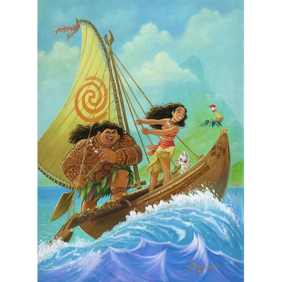 Moana Knows the Way Gallery Wrapped by Tim Rogerson Disney Fine Art Release Hand-Embellished Giclee on Canvas