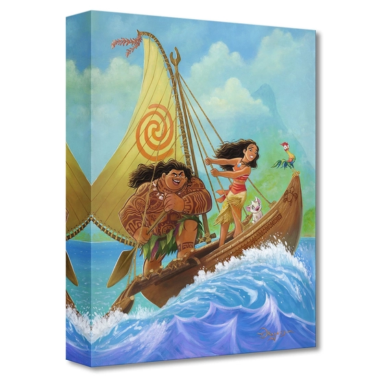 Moana Knows the Way by Tim Rogerson Disney Fine Art Release Gallery Wrapped Giclee On Canvas