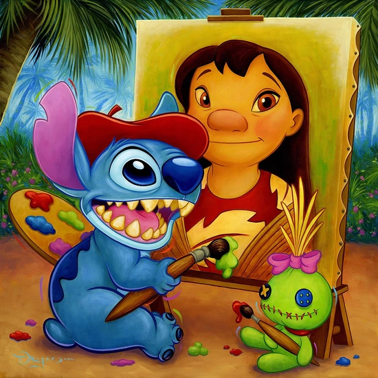 The Mona Lilo From Lilo and Stitch by Tim Rogerson Disney Fine Art Release Giclee On Canvas