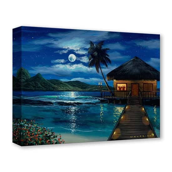 Moonlit Bungalow by Walfrido Garcia Disney Fine Art Release Gallery Wrapped Giclee On Canvas