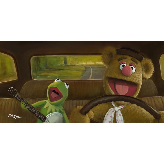 Movin Right Along The Muppets by Rob Kaz  Disney Fine Art Release Hand-Embellished Giclee on Canvas