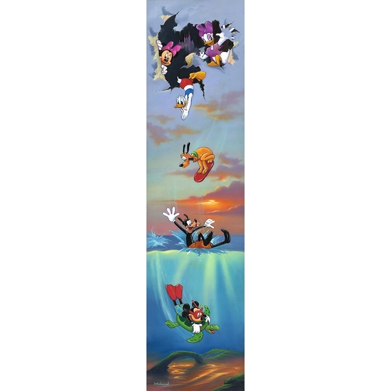 Mickey and Pals Big Day Off by Jim Warren Disney Fine Art Release Hand-Embellished Giclee on Canvas