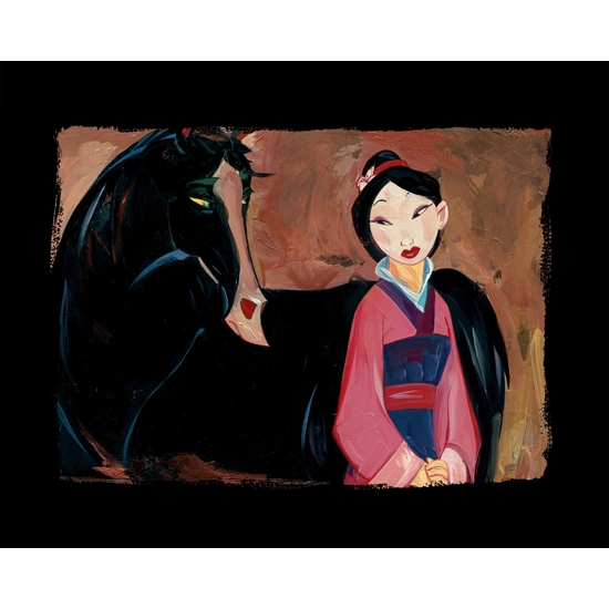 Mulan And Kahn by Jim Salvati Disney Fine Art Release Chiarograph on Paper