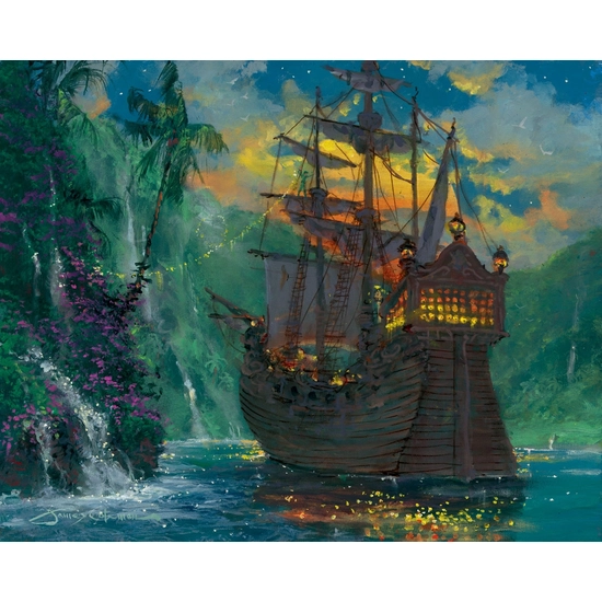 Neverland Bay by James Coleman Disney Fine Art Release Hand-Embellished Giclee on Canvas