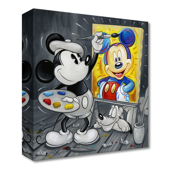 Mickey Paints Mickey From Mickey Sculpting Mickey by Tim Rogerson Disney Fine Art Release Gallery Wrapped Giclee On Canvas