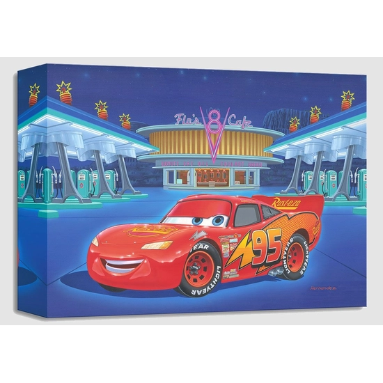 Pit Stop at Flo's From The Movie Cars by Manuel Hernandez Disney Fine Art Release Gallery Wrapped Giclee On Canvas