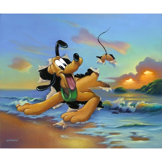 Pluto's Grand Entrance Premiere by Jim Warren Disney Fine Art Release Hand-Embellished Giclee on Canvas