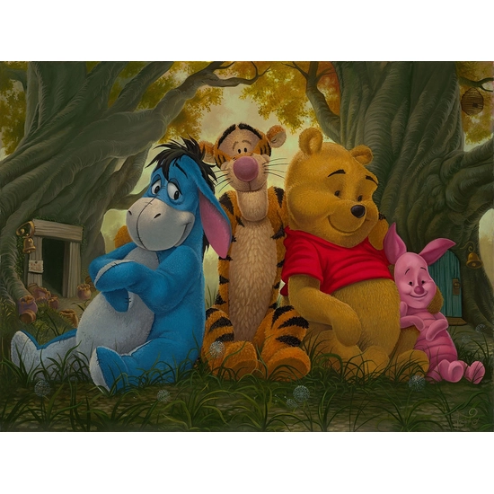 Pooh and His Pals From Winnie The Pooh by Jared Franco Disney Fine Art Release Giclee On Canvas