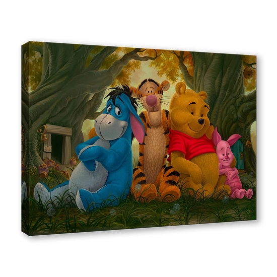 Pooh and His Pals From Winnie The Pooh by Jared Franco Disney Fine Art Release Gallery Wrapped Giclee On Canvas