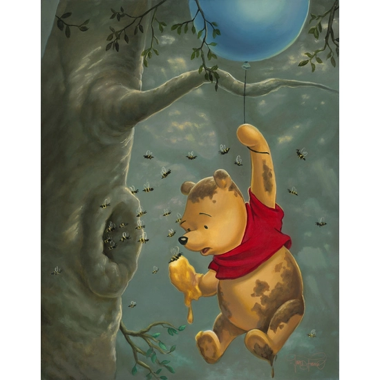 Pooh's Sticky Situation Gallery Wrapped by Jared Franco Disney Fine Art Release Hand-Embellished Giclee on Canvas