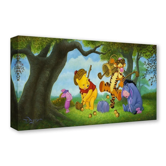 Pooh Over Par by Tim Rogerson Disney Fine Art Release Gallery Wrapped Giclee On Canvas