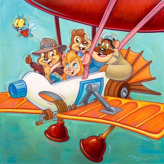 The Ranger Plane From Alvin and the Chipmunks by Tim Rogerson Disney Fine Art Release Giclee On Canvas