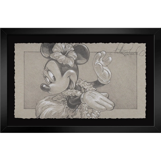 When I'm Ready Framed From Hawaiian Holiday by Heather Edwards Disney Fine Art Release Graphite Hand Deckled Giclee on Paper