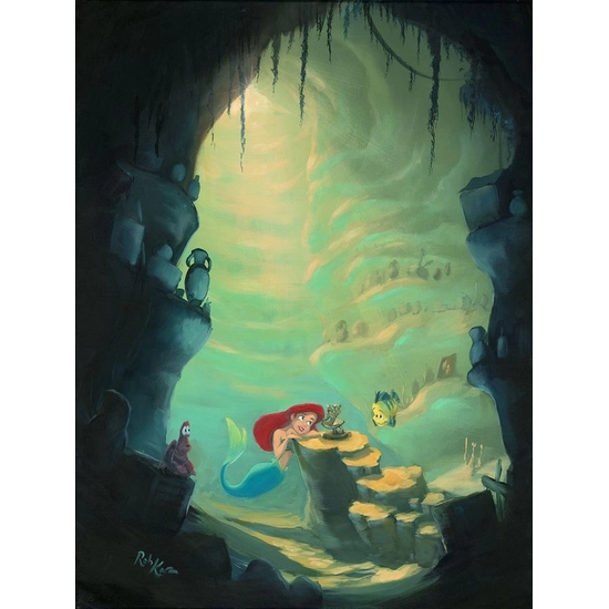 Treasure Trove - From Disney The Little Mermaid by Rob Kaz  Disney Fine Art Release Giclee On Canvas