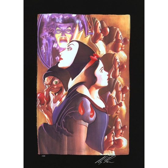 Once There Was a Princess From Beauty and The Beast Chiarograph on Black Paper by Alex Ross Disney Disney Fine Art Release 