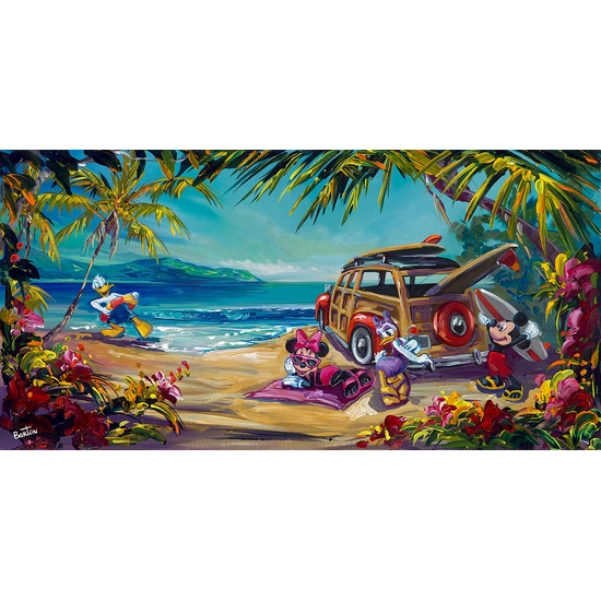 Surf Day by Steve Barton Disney Fine Art Release Hand-Embellished Giclee on Canvas