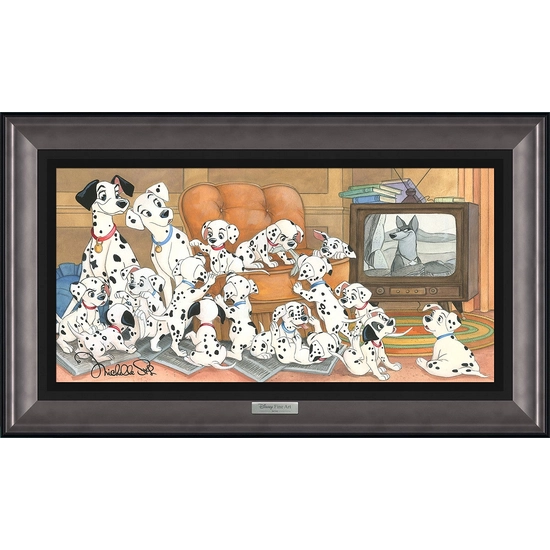 Family Movie Night Framed by Michelle St Laurent Disney Fine Art Release Giclee On Canvas