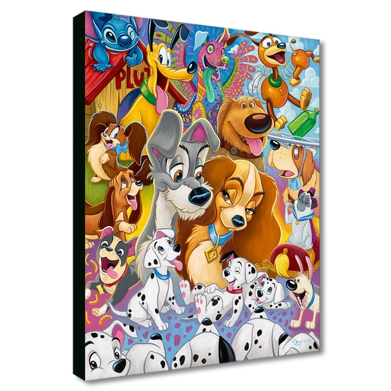 So Many Disney Dogs by Tim Rogerson Disney Fine Art Release Giclee On Canvas