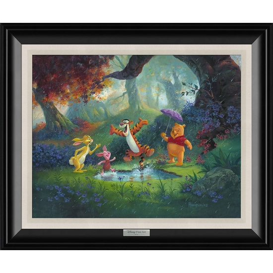 Puddle Jumping Framed by Michael Humphries Disney Fine Art Release Giclee On Canvas