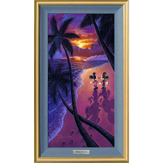 Sunset Stroll Framed by Tim Rogerson Disney Fine Art Release Giclee On Canvas