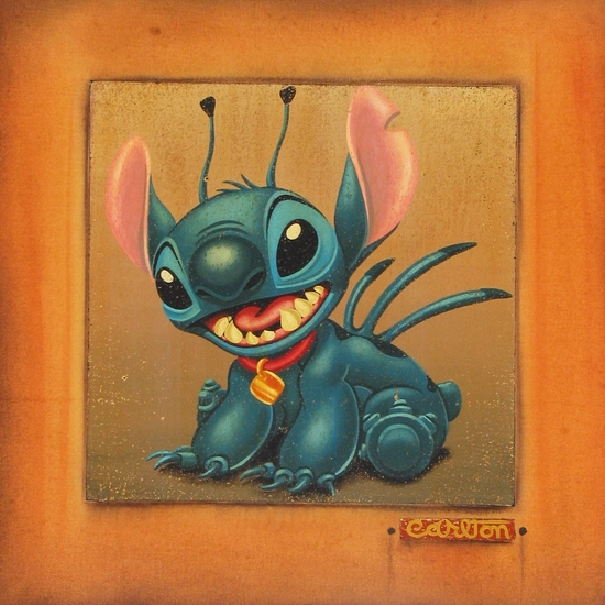 Stitch - From Disney Lilo and Stitch by Tim Rogerson Disney Fine Art Release Giclee On Canvas