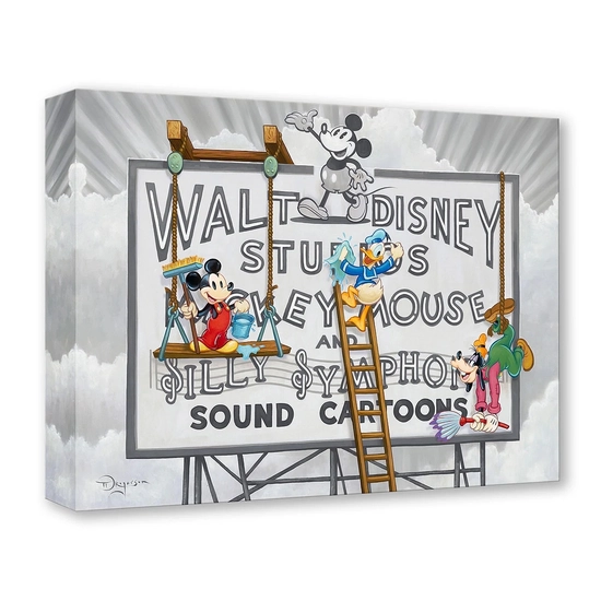 Studio Sign Cleaners by Tim Rogerson Disney Fine Art Release Gallery Wrapped Giclee On Canvas