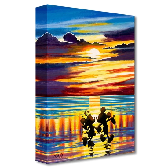 Sunset Stroll by Stephen Fishwick Disney Fine Art Release Gallery Wrapped Giclee On Canvas