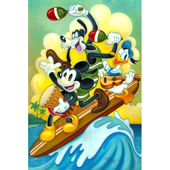 Surf Trio by Tim Rogerson Disney Fine Art Release Hand-Embellished Giclee on Canvas