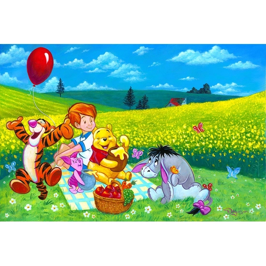 Summer Picnic From Winnie The Pooh by Tim Rogerson Disney Fine Art Release Hand-Embellished Giclee on Canvas