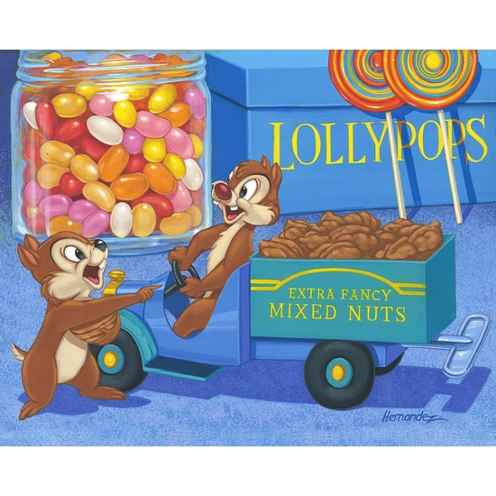 Trunk Full of Nuts - From Disney Two Chips and a Miss by Manuel Hernandez Disney Fine Art Release Hand-Embellished Giclee on Canvas