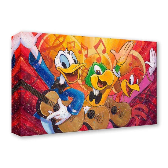 Three Caballeros by Stephen Fishwick Disney Fine Art Release Gallery Wrapped Giclee On Canvas